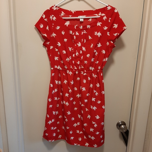 Old Navy, red bird dress, Size S - Picture 1 of 4